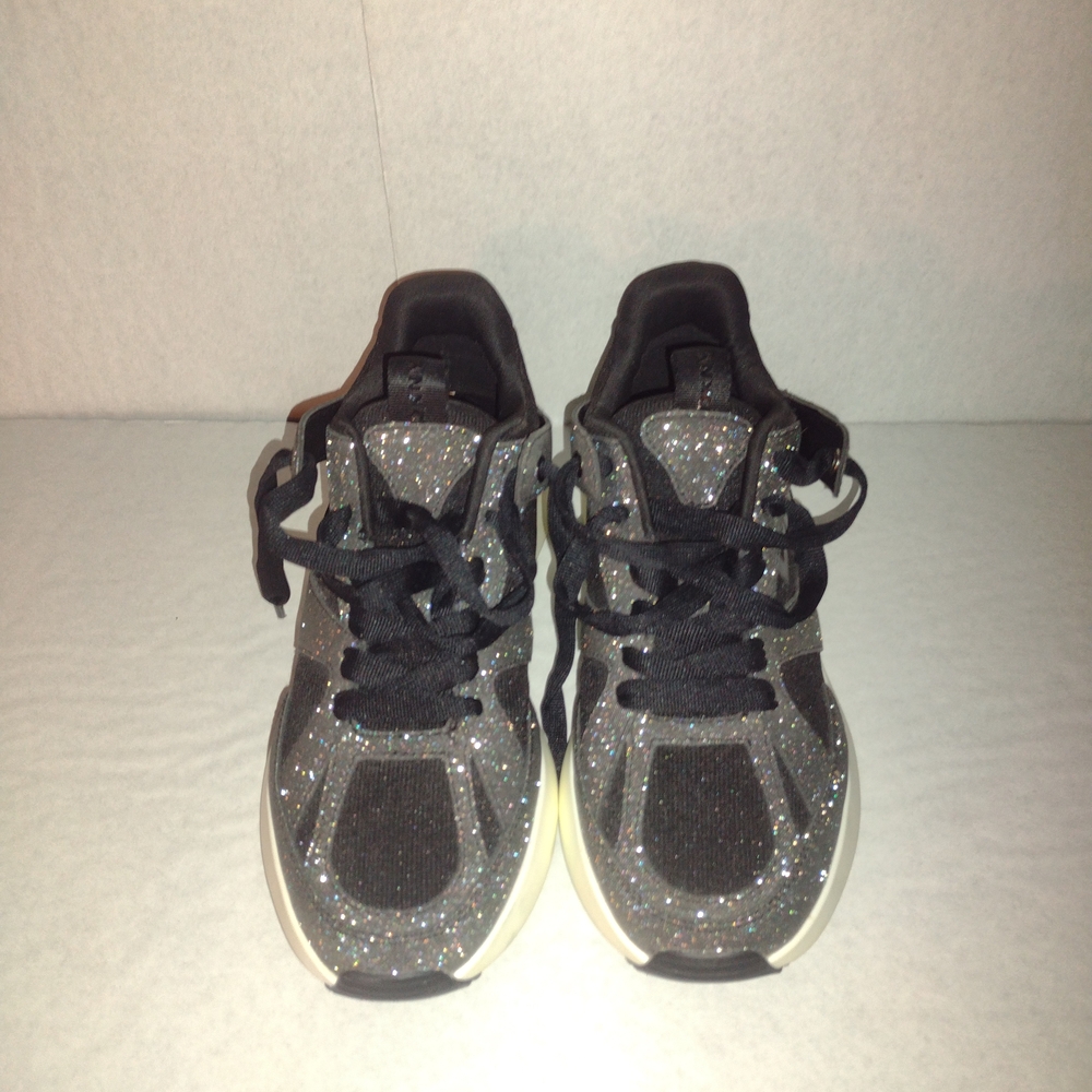 DKNY Black and Silver Glitter Sneakers